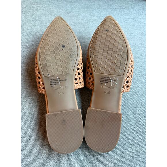 Birdies Dove Woven Toffee Brown Vegan Faux Leather Pointed Toe Slide Mules 10.5 - Picture 9 of 10